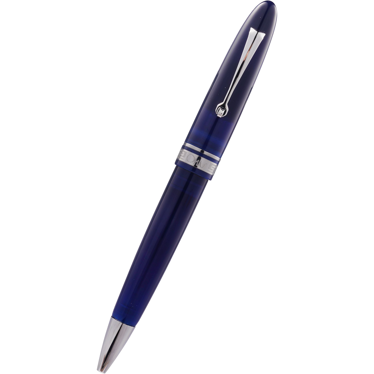 Omas Ogiva Ballpoint Pen - Blu - Silver Trim-Pen Boutique Ltd