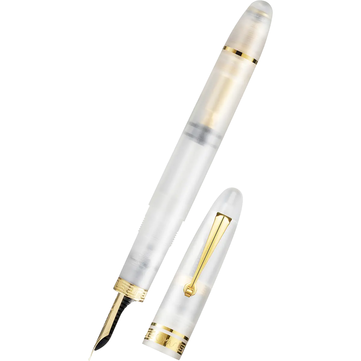 Omas Ogiva Fountain Pen - Frosted Demonstrator - Gold Trim - 14K Nib Omas