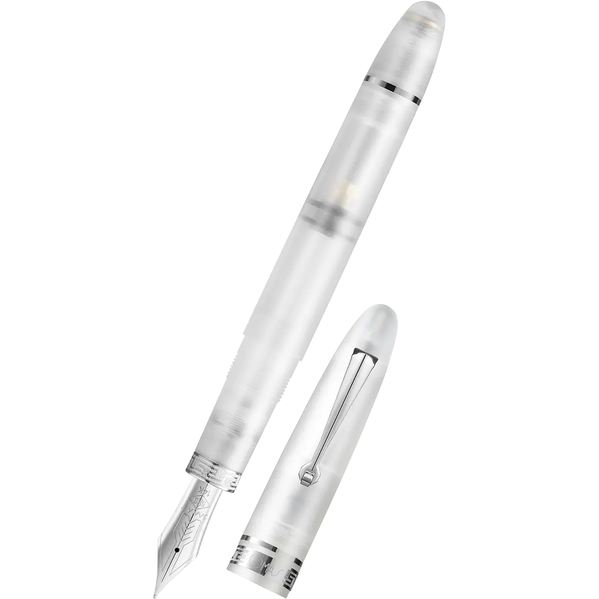 Omas Ogiva Fountain Pen - Frosted Demonstrator - Silver Trim - 14K Nib-Pen Boutique Ltd