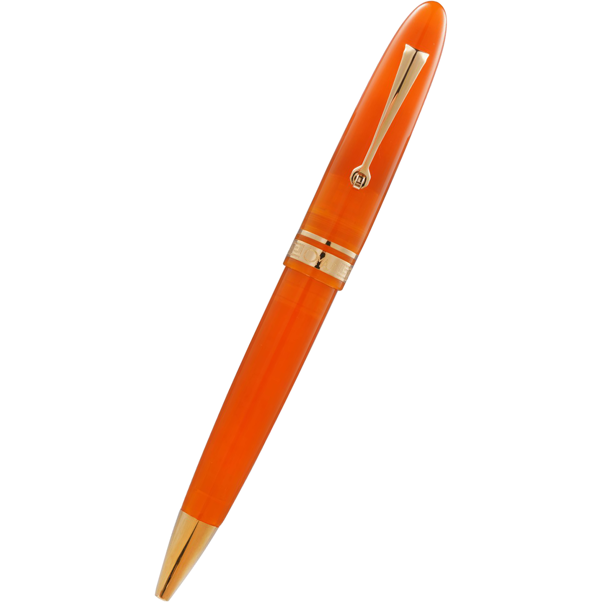 Omas Ogiva Ballpoint Pen - Arancione - Gold Trim-Pen Boutique Ltd