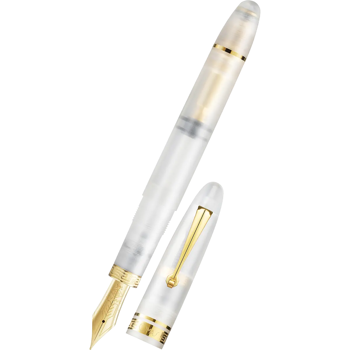 Omas Ogiva Fountain Pen - Frosted Demonstrator - Gold Trim - 14K Nib-Pen Boutique Ltd