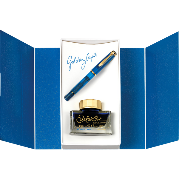 Pelikan Classic M200 Gift Set - Golden Lapis (Special US Edition)-Pen Boutique Ltd