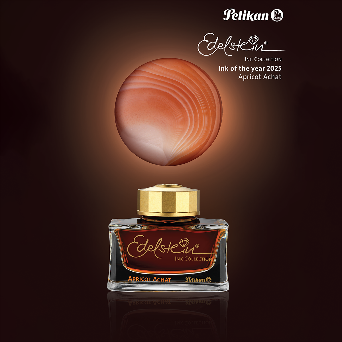 Pelikan Edelstein Ink Bottle - Apricot Achat - Ink Of The Year 2025-Pen Boutique Ltd