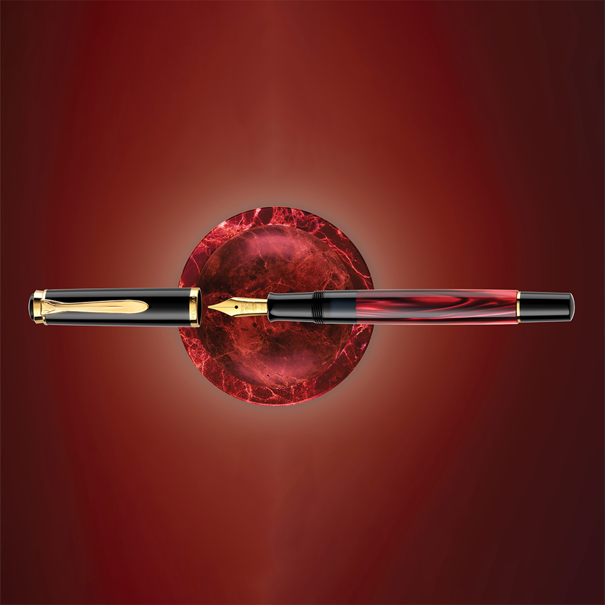 Pelikan Classic M200 Fountain Pen - Red Marbled (Special Edition)-Pen Boutique Ltd