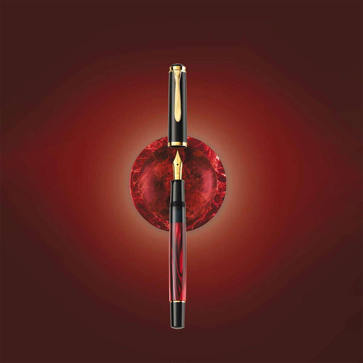 Pelikan Classic M200 Fountain Pen - Red Marbled (Special Edition)-Pen Boutique Ltd