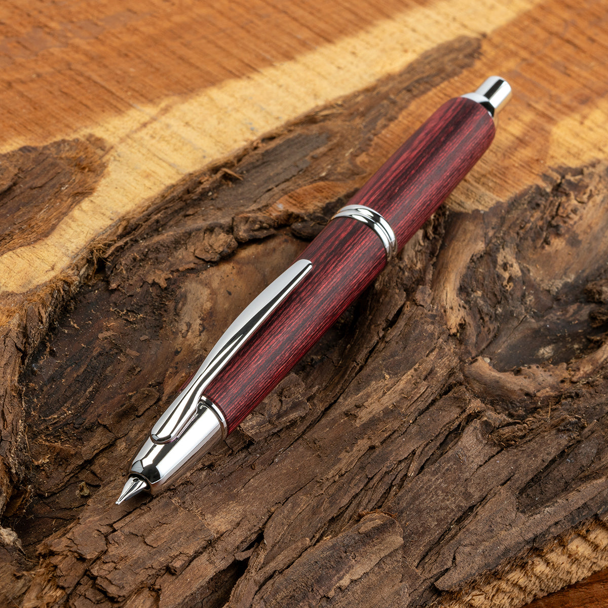 Pilot Vanishing Point Fountain Pen - Birchwood Red-Pen Boutique Ltd