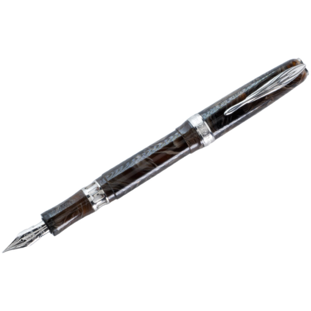 Pineider La Grande Belleza Ancient Materials Fountain Pen - Carrara Brown - Palladium Trim-Pen Boutique Ltd