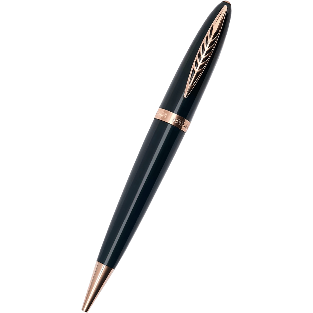 Pineider Modern Times Ballpoint Pen - British Racing Green - Rose Gold Trim-Pen Boutique Ltd