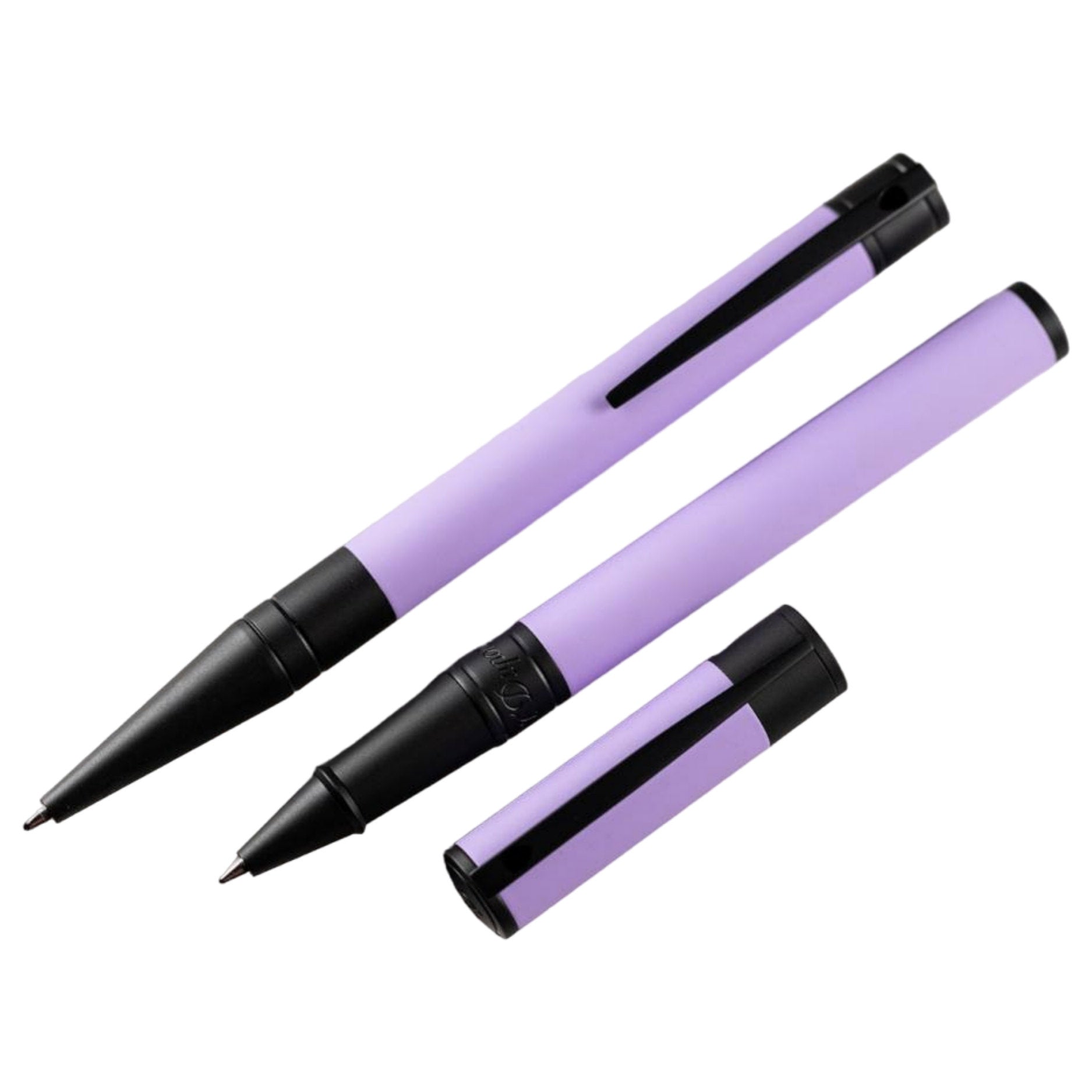 S T Dupont D-Initial Rollerball Pen - Velvet - Lilac/Matte Black-Pen Boutique Ltd