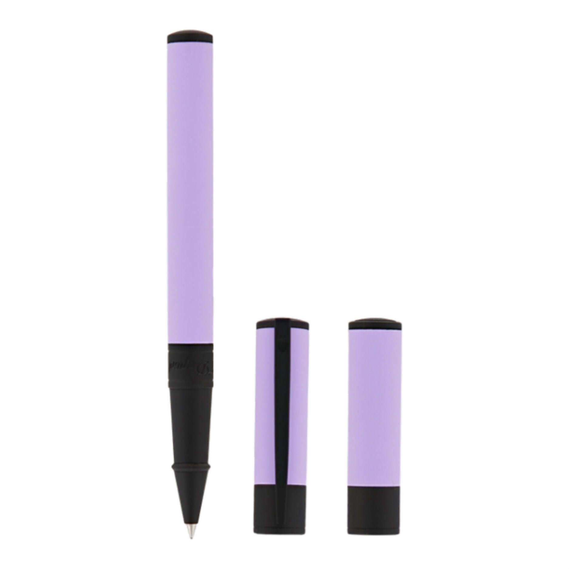 S T Dupont D-Initial Rollerball Pen - Velvet - Lilac/Matte Black-Pen Boutique Ltd