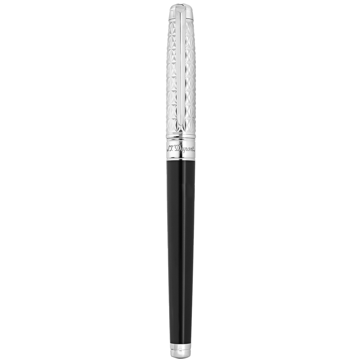 S T Dupont Line D Eternity Fire X Ballpoint Pen - Duo Black - Palladium Trim-Pen Boutique Ltd