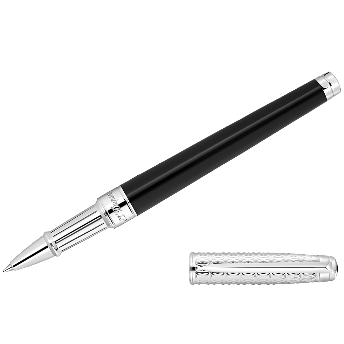 S T Dupont Line D Eternity Fire X Rollerball Pen - Duo Black - Palladium Trim-Pen Boutique Ltd