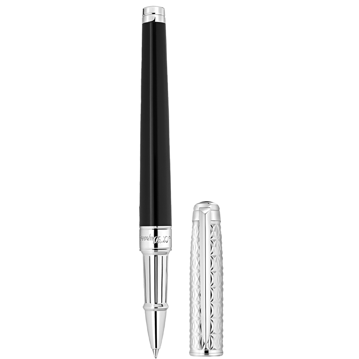 S T Dupont Line D Eternity Fire X Rollerball Pen - Duo Black - Palladium Trim-Pen Boutique Ltd