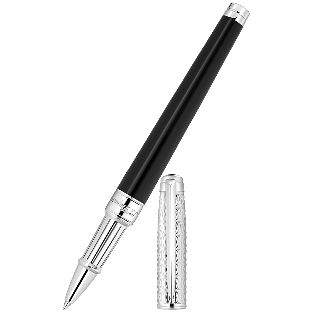 S T Dupont Line D Eternity Fire X Rollerball Pen - Duo Black - Palladium Trim-Pen Boutique Ltd