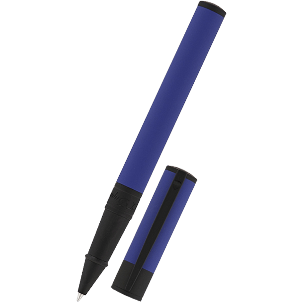 S T Dupont D-Initial Rollerball Pen - Velvet - Ocean Blue/Matte Black-Pen Boutique Ltd