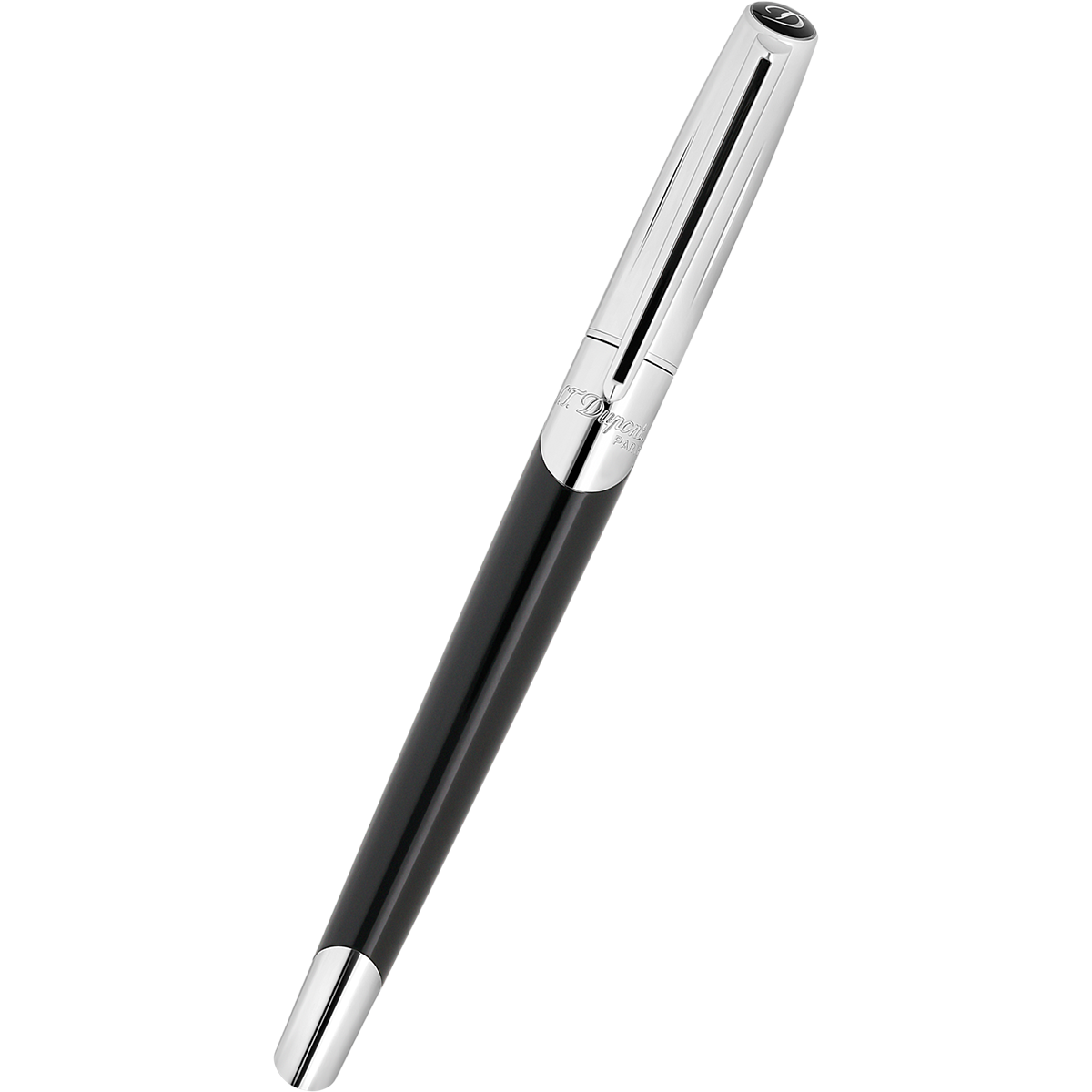 ST Dupont Defi Millennium Rollerball Pen - Black - Shiny Silver Trim-Pen Boutique Ltd