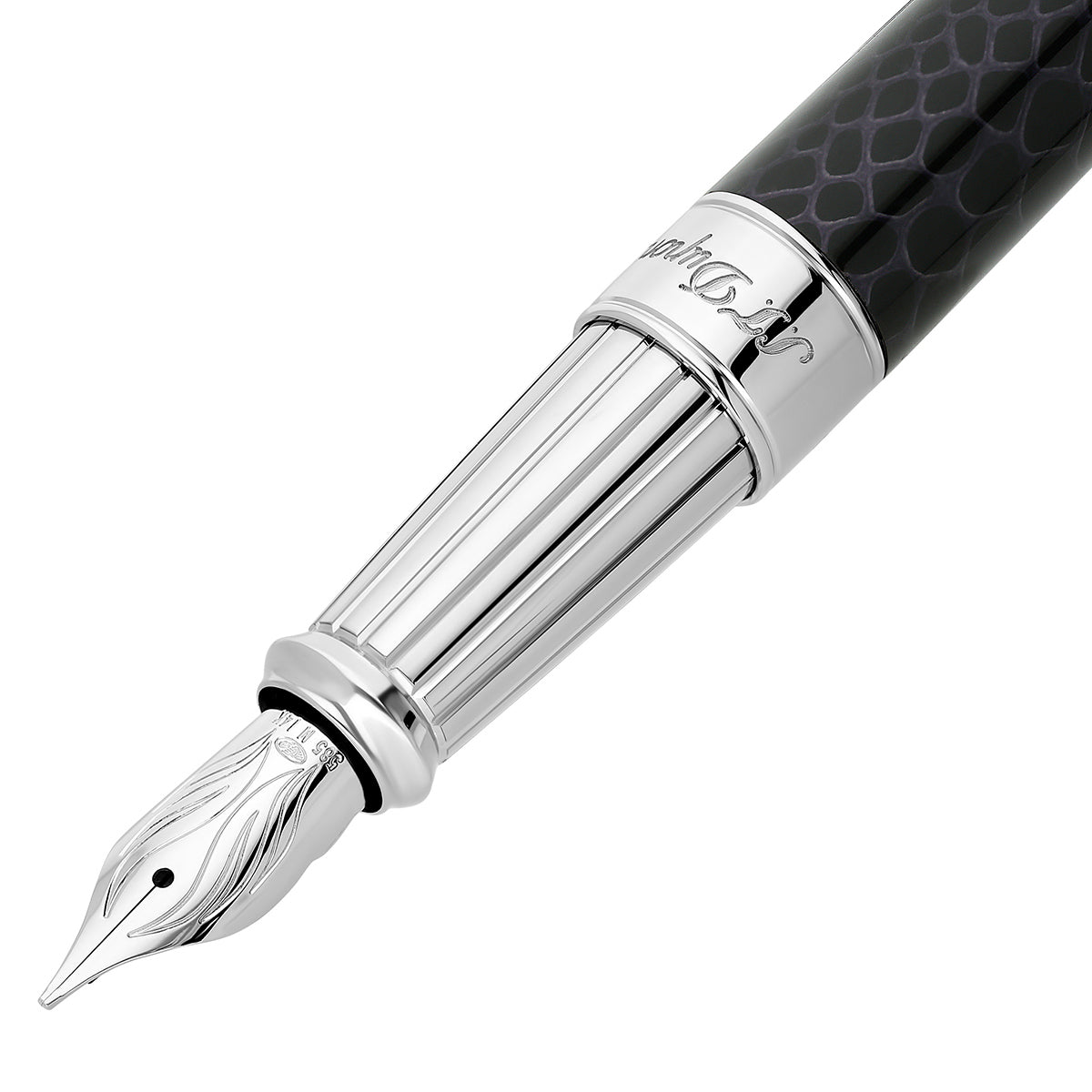 S T Dupont Line D Fountain Pen - Wild Eternity - Black Snake Skin (Large)-Pen Boutique Ltd