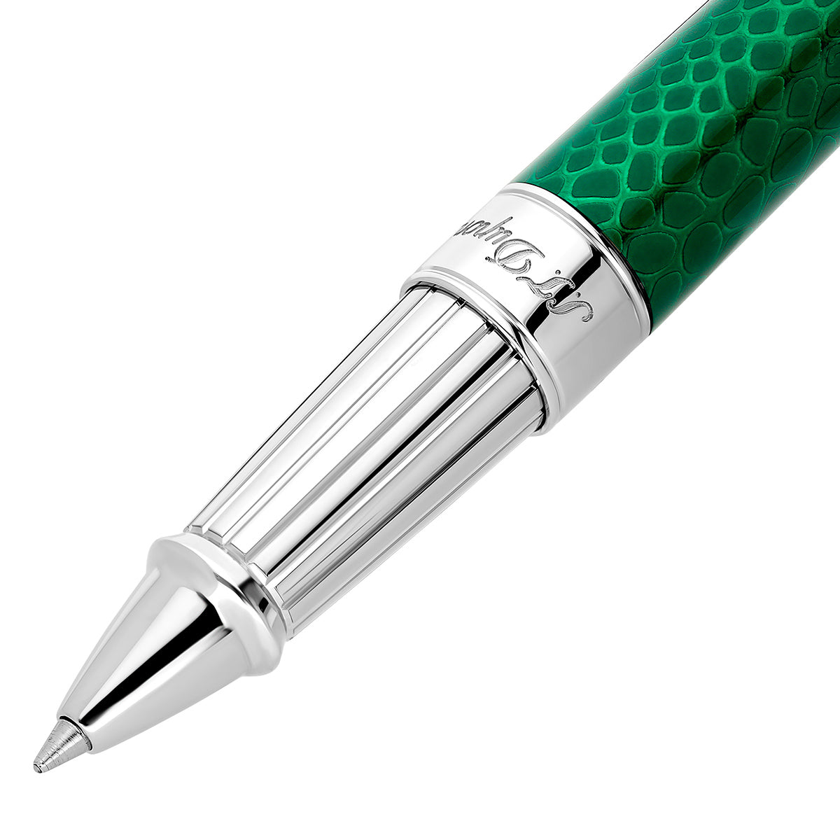 S T Dupont Line D Rollerball Pen - Wild Eternity - Green Snake Skin (Large)-Pen Boutique Ltd