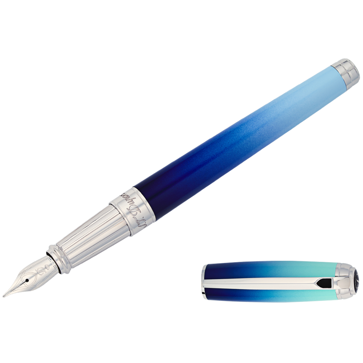 S.T. Dupont Line D Fountain Pen - Gradient - La Mer - Large-Pen Boutique Ltd