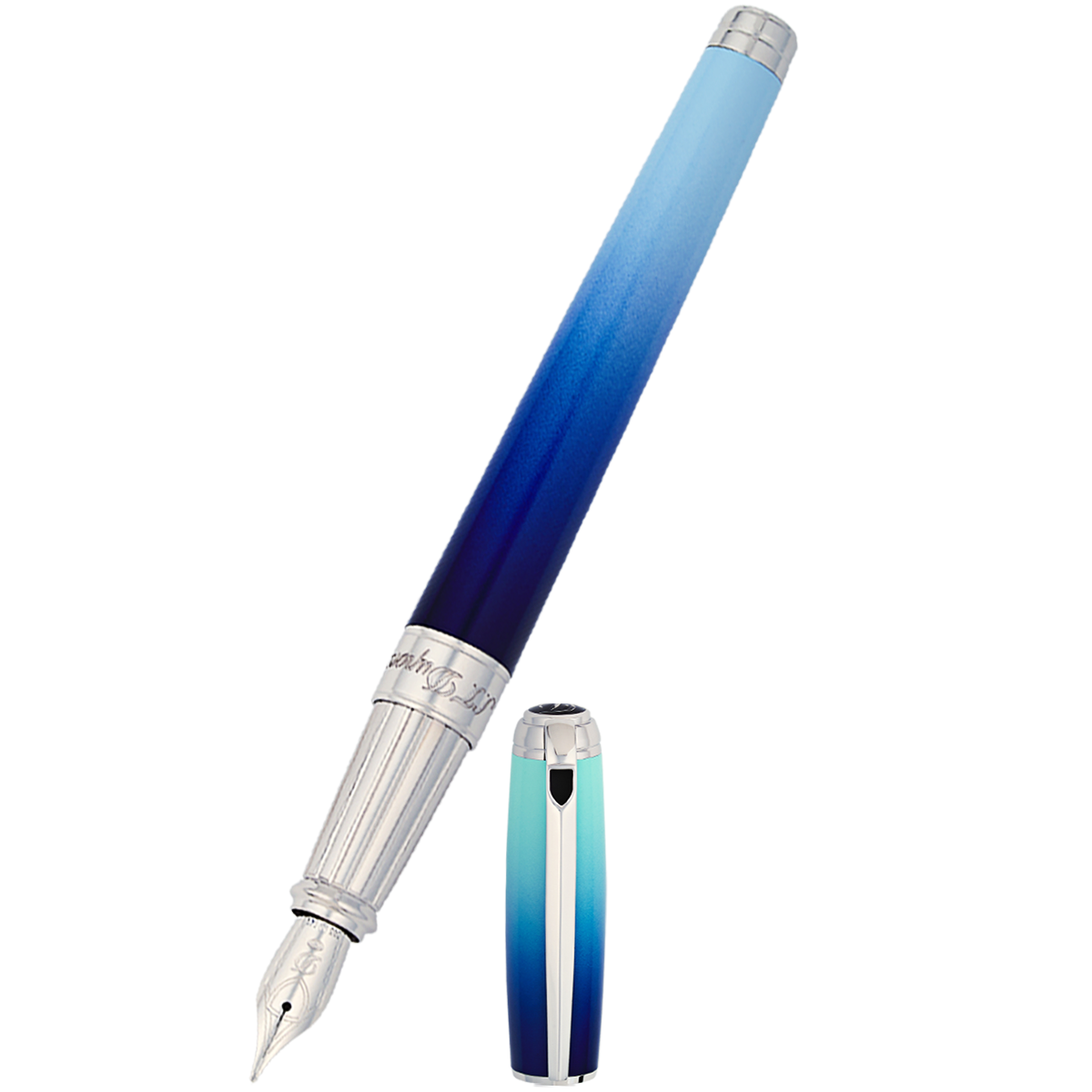 S.T. Dupont Line D Fountain Pen - Gradient - La Mer - Large-Pen Boutique Ltd