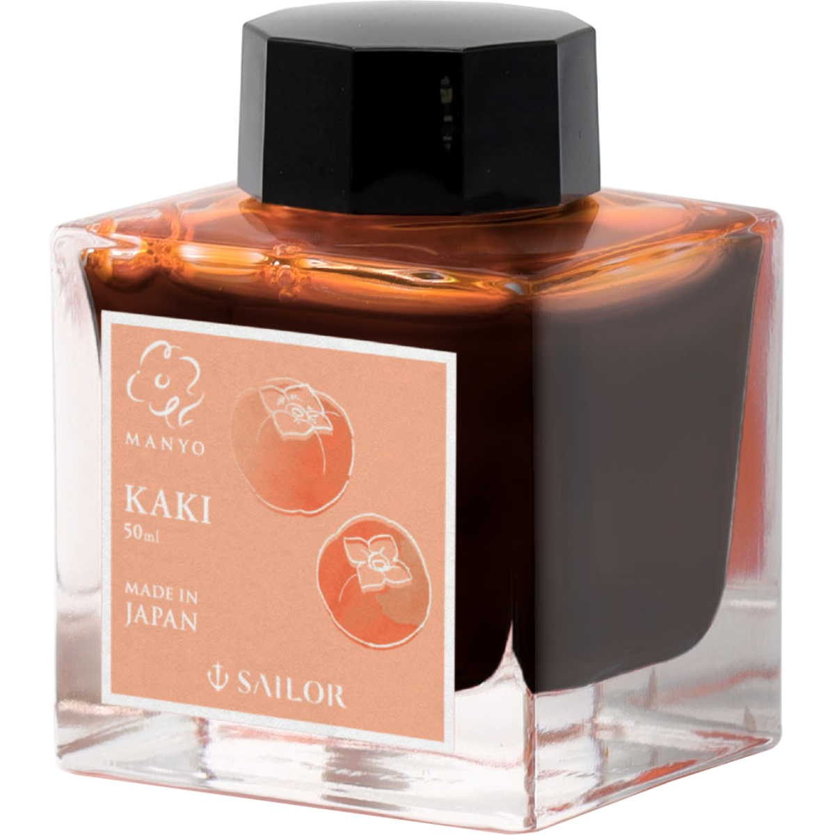 Sailor Manyo Ink Bottle - Kaki (Persimmon) - 50ml (Limited Edition)-Pen Boutique Ltd