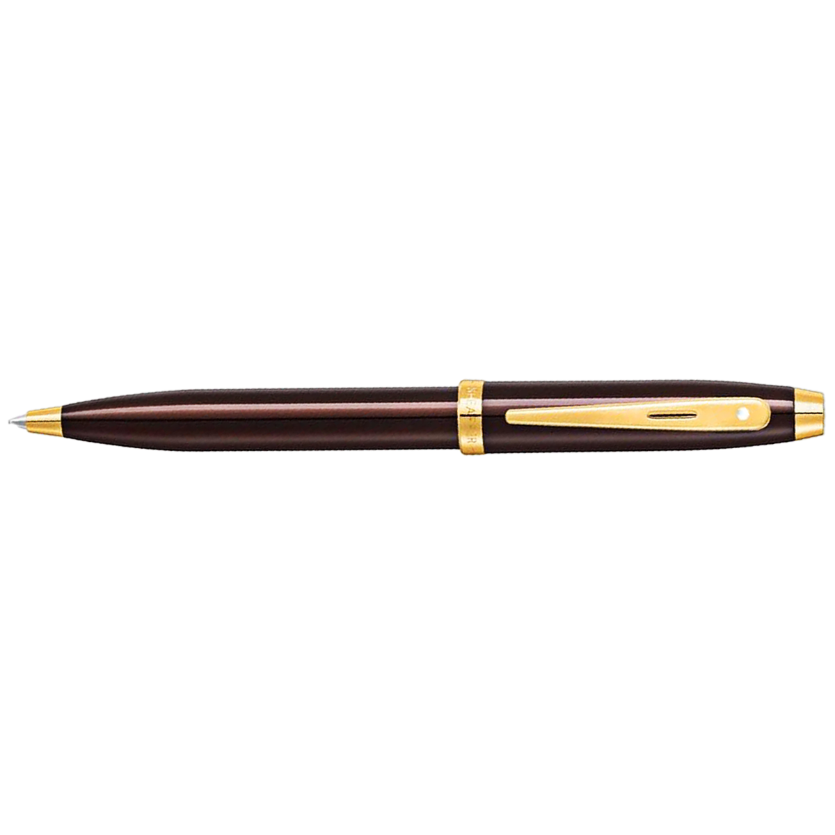 Sheaffer 100 Ballpoint Pen - Coffee Brown Lacquer - Gold Trim-Pen Boutique Ltd