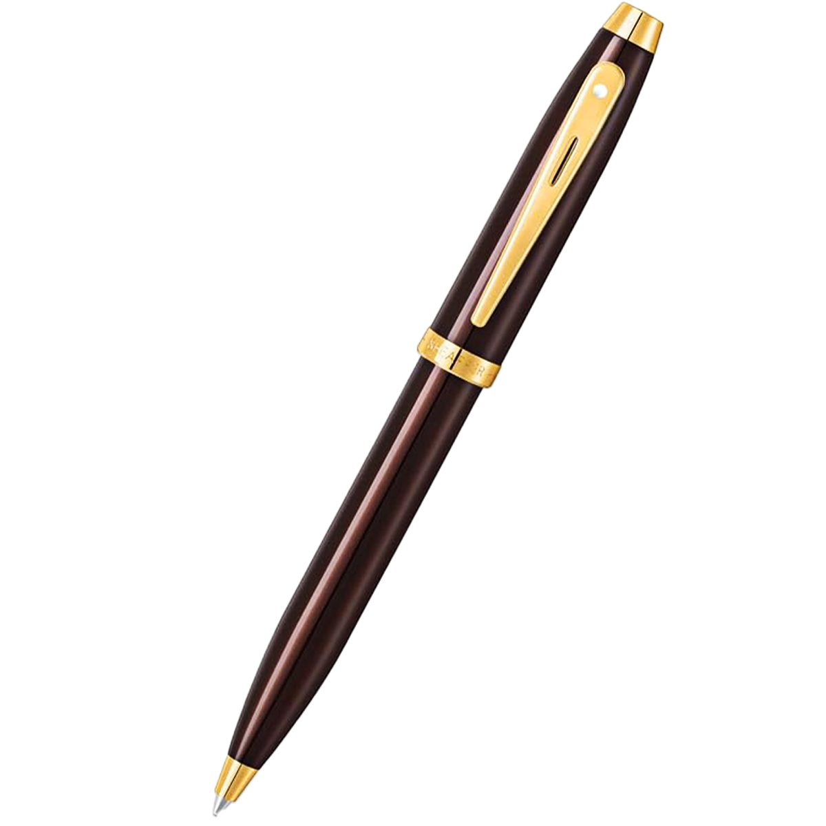 Sheaffer 100 Ballpoint Pen - Coffee Brown Lacquer - Gold Trim-Pen Boutique Ltd