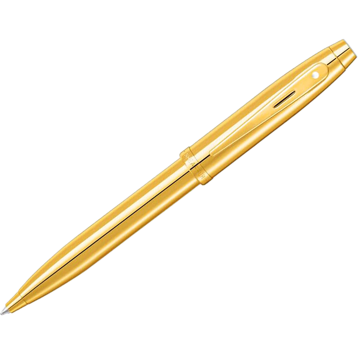 Sheaffer 100 Ballpoint Pen - Glossy PVD Gold - Gold Trim-Pen Boutique Ltd