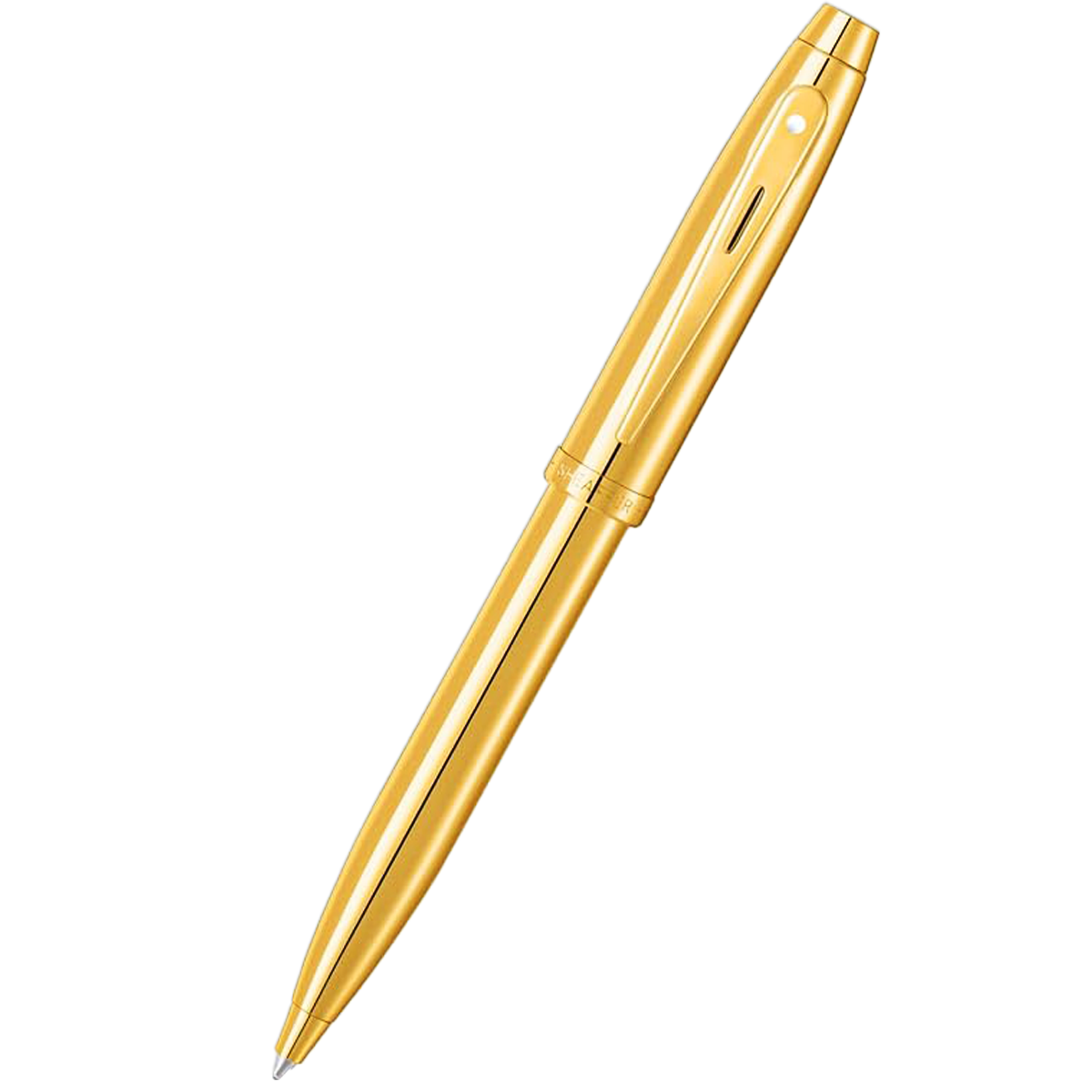 Sheaffer 100 Ballpoint Pen - Glossy PVD Gold - Gold Trim-Pen Boutique Ltd