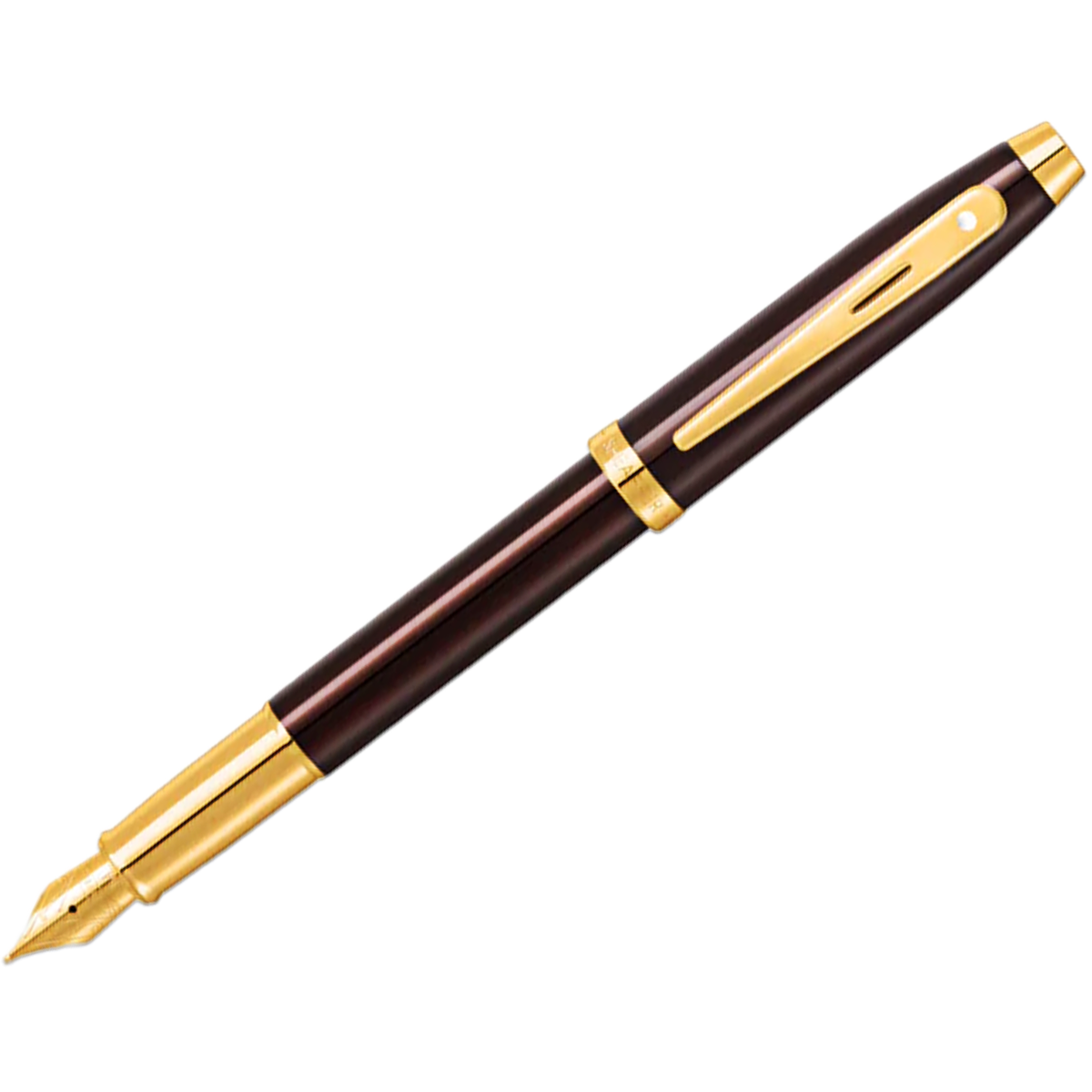 Sheaffer 100 Fountain Pen - Coffee Brown Lacquer - Gold Trim-Pen Boutique Ltd