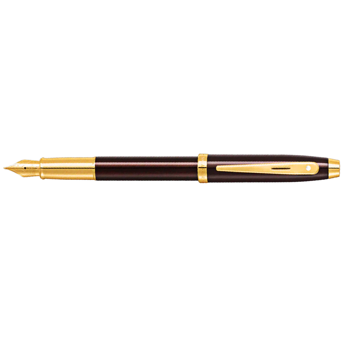 Sheaffer 100 Fountain Pen - Coffee Brown Lacquer - Gold Trim-Pen Boutique Ltd