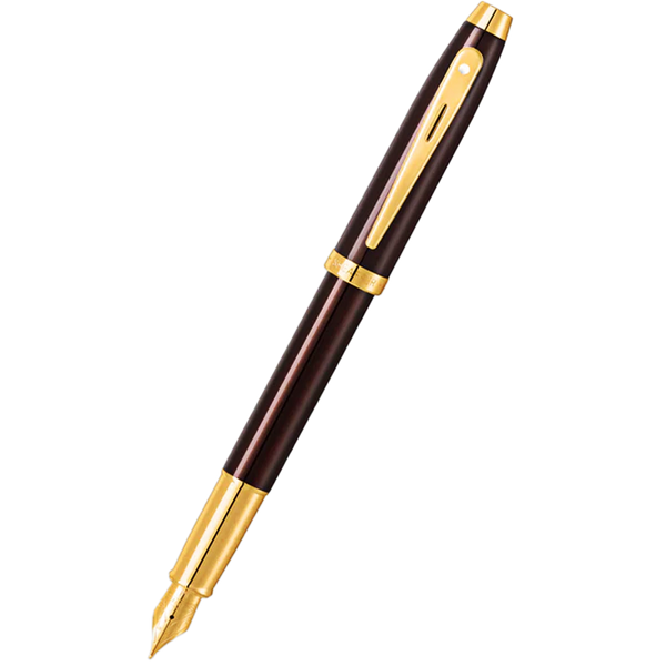 Sheaffer 100 Fountain Pen - Coffee Brown Lacquer - Gold Trim-Pen Boutique Ltd