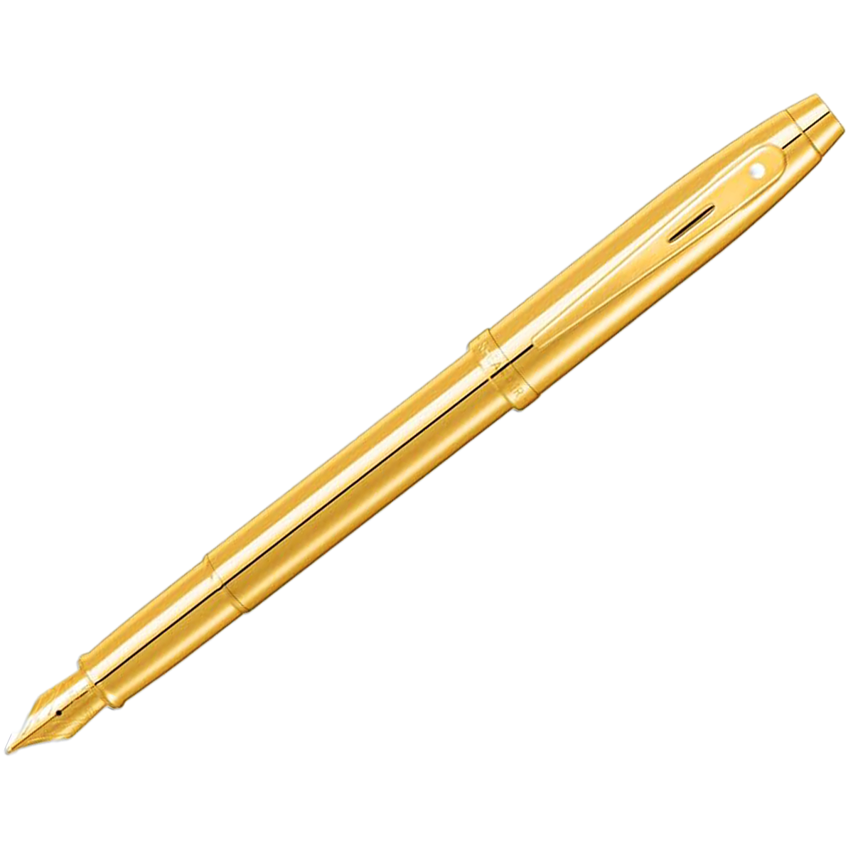 Sheaffer 100 Fountain Pen - Glossy PVD Gold - Gold Trim-Pen Boutique Ltd