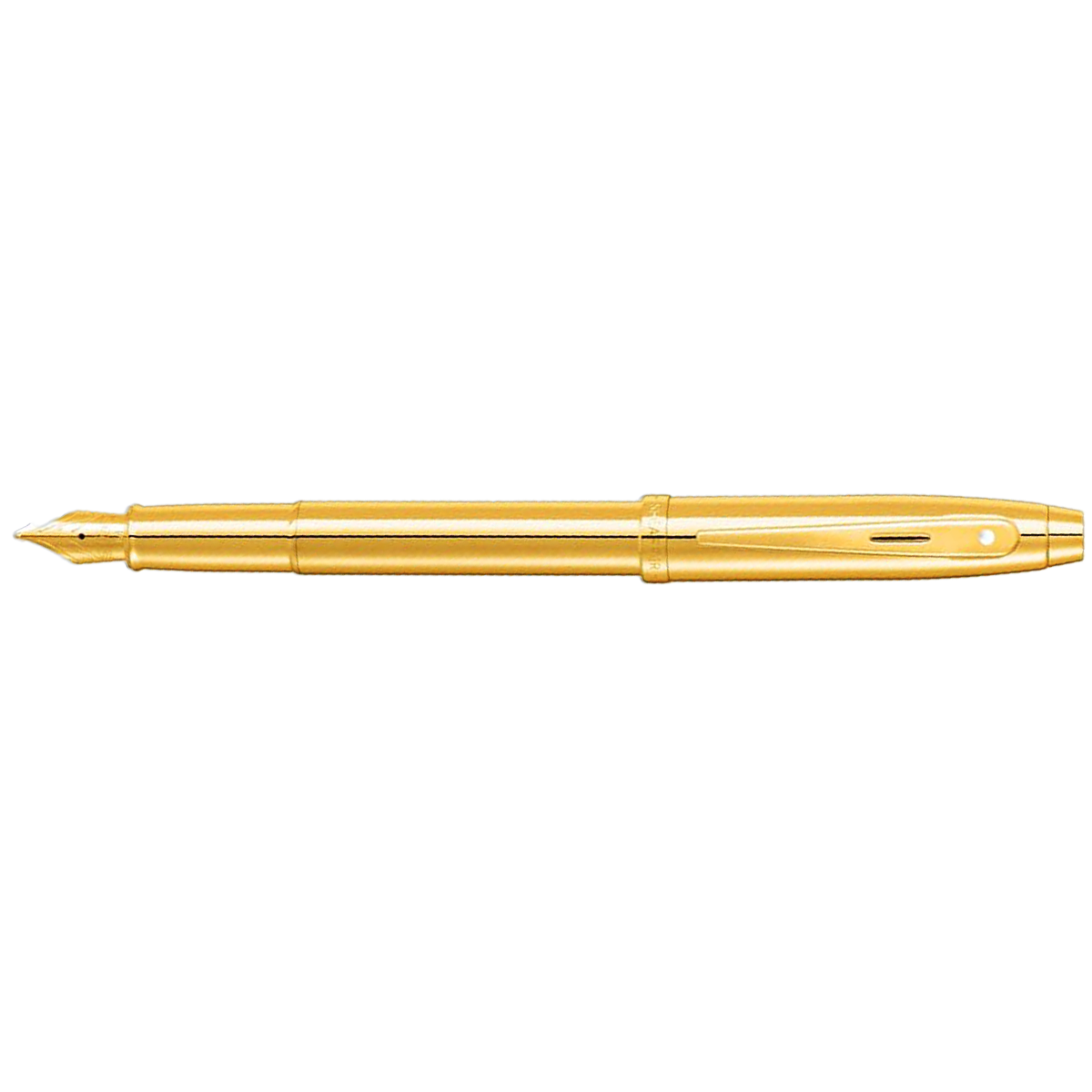 Sheaffer 100 Fountain Pen - Glossy PVD Gold - Gold Trim-Pen Boutique Ltd