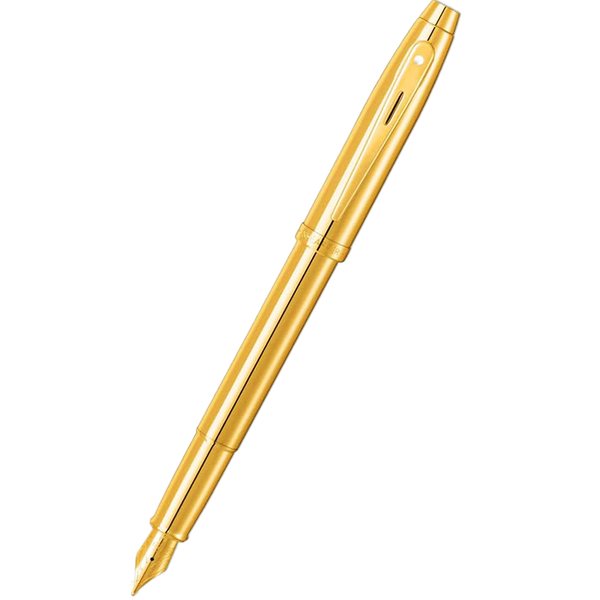 Sheaffer 100 Fountain Pen - Glossy PVD Gold - Gold Trim-Pen Boutique Ltd