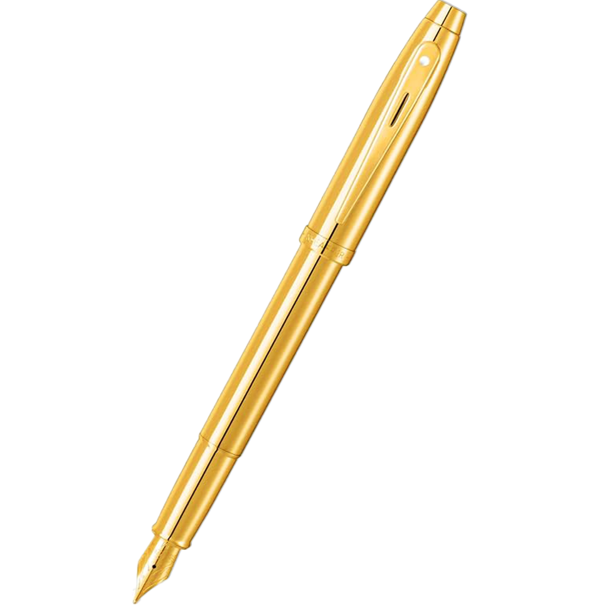 Sheaffer 100 Fountain Pen - Glossy PVD Gold - Gold Trim-Pen Boutique Ltd