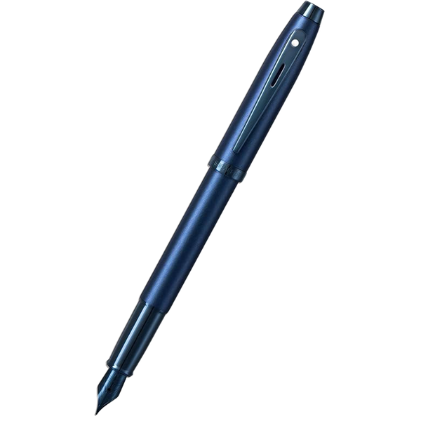 Sheaffer 100 Fountain Pen - Satin Blue Lacquer - Blue Trim-Pen Boutique Ltd