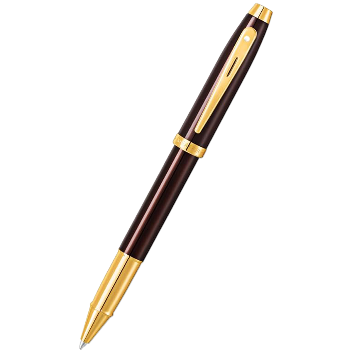 Sheaffer 100 Rollerball Pen - Coffee Brown Lacquer - Gold Trim-Pen Boutique Ltd