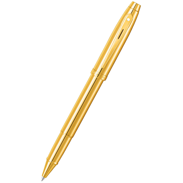 Sheaffer 100 Rollerball Pen - Glossy PVD Gold - Gold Trim-Pen Boutique Ltd