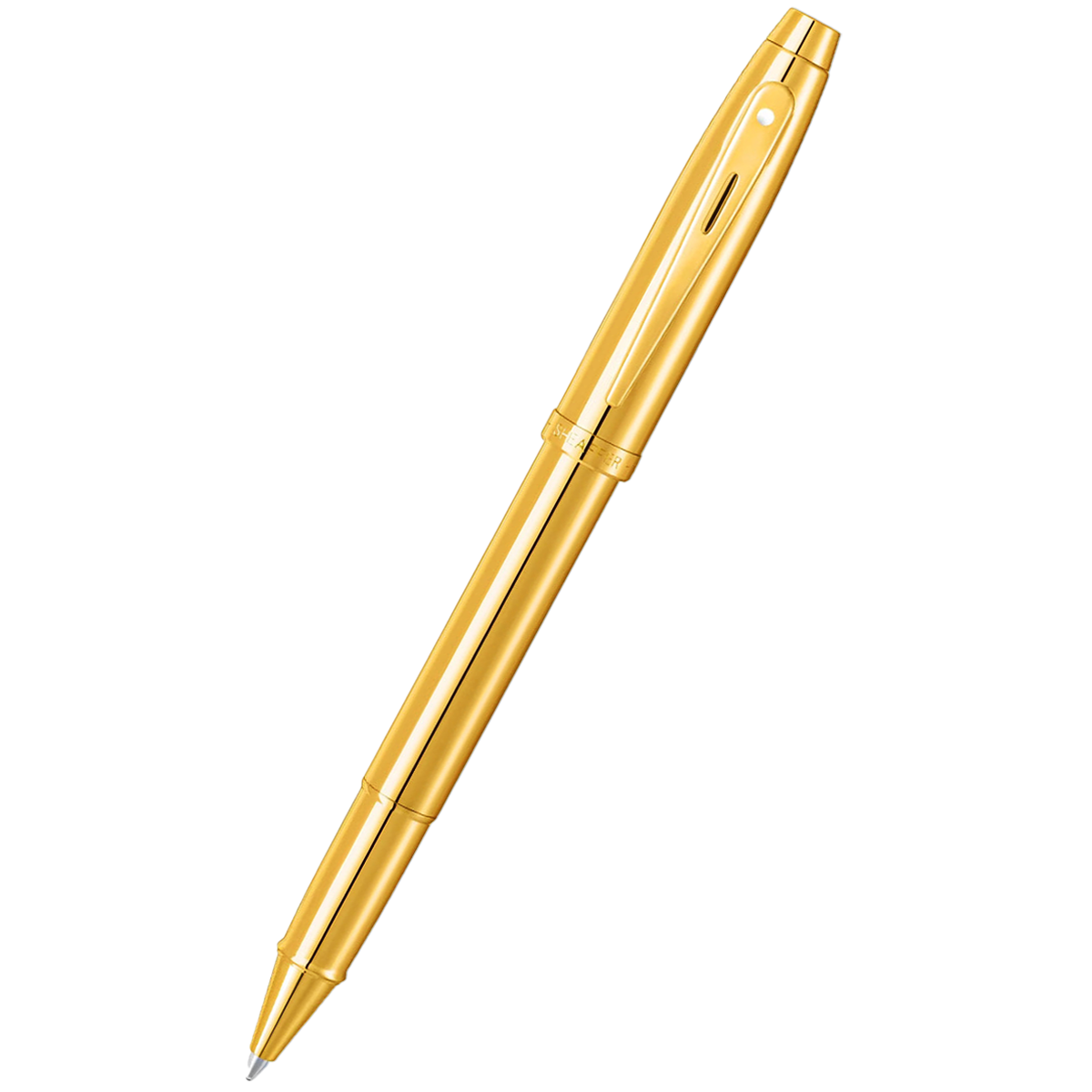 Sheaffer 100 Rollerball Pen - Glossy PVD Gold - Gold Trim-Pen Boutique Ltd