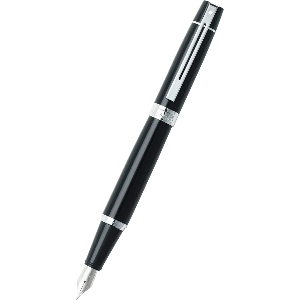 Sheaffer 300 Glossy Black with Chrome Trim Fountain Pen - Fine