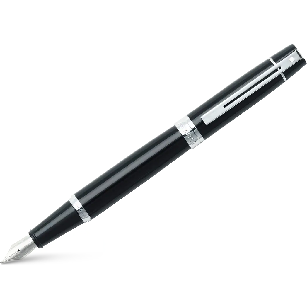 Sheaffer 300 Glossy Black with Chrome Trim Fountain Pen - Fine - Pen ...