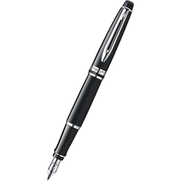 Waterman Expert Black Chrome Trim Fountain Pen Fine-Pen Boutique Ltd