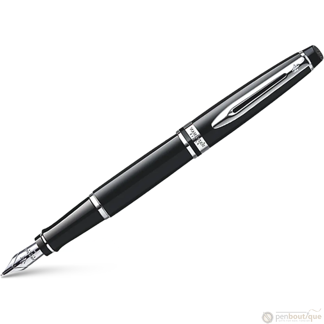 Waterman Expert Black Chrome Trim Fountain Pen Fine-Pen Boutique Ltd