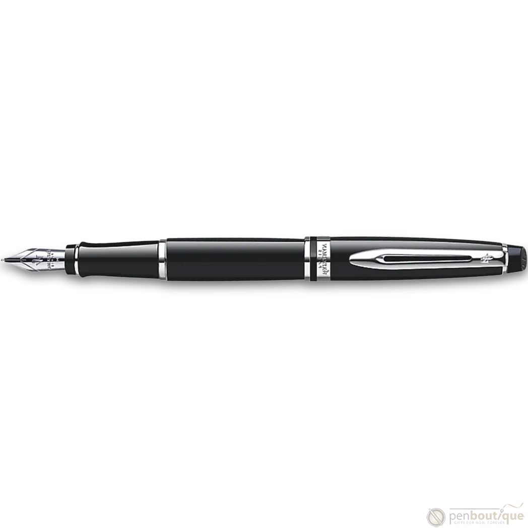 Waterman Expert Black Chrome Trim Fountain Pen Fine-Pen Boutique Ltd