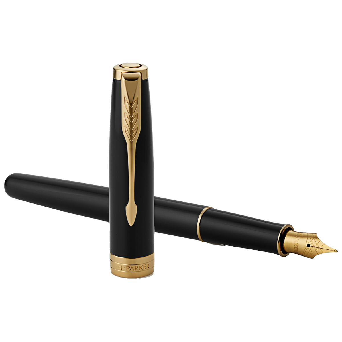 Parker Sonnet Black Lacquer with Gold Trim Fountain Pen-Pen Boutique Ltd