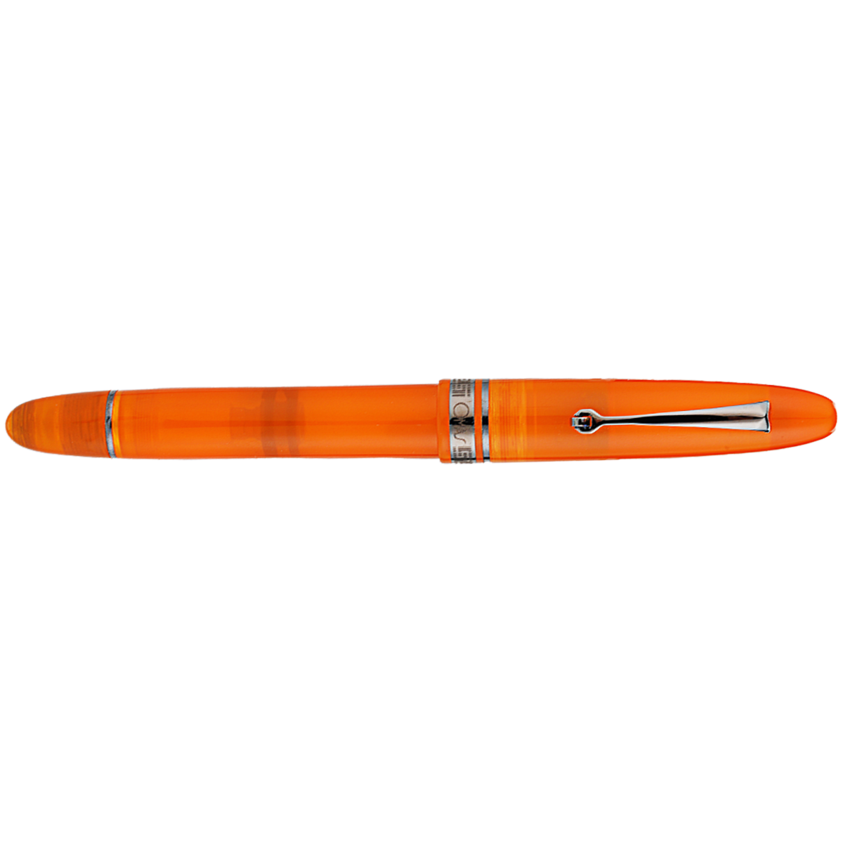 Omas Ogiva Ballpoint Pen - Arancione - Silver Trim-Pen Boutique Ltd