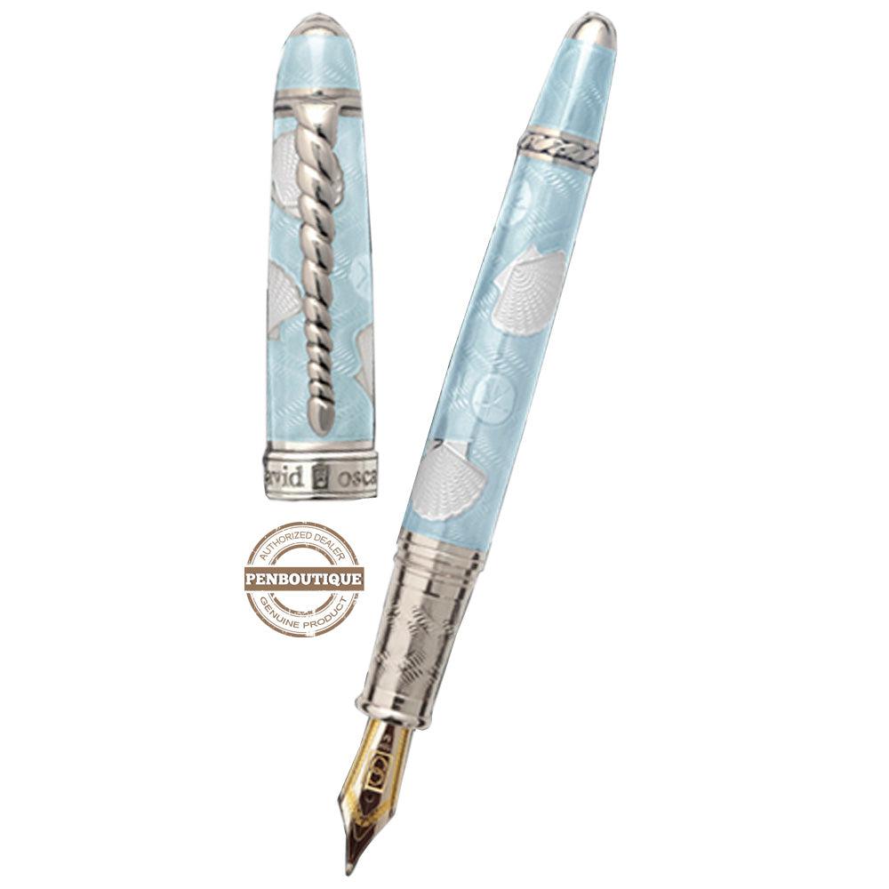 David Oscarson Seaside Fountain Pen - Limited Edition - Aquamarine/White-Pen Boutique Ltd