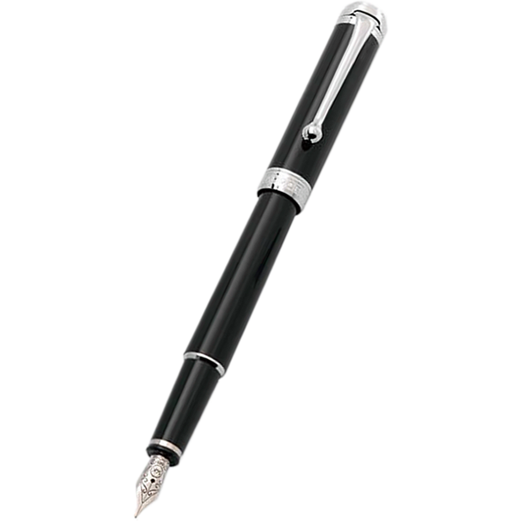 Aurora Talentum Finesse Fountain Pen - Black - Chrome Trim - Pen