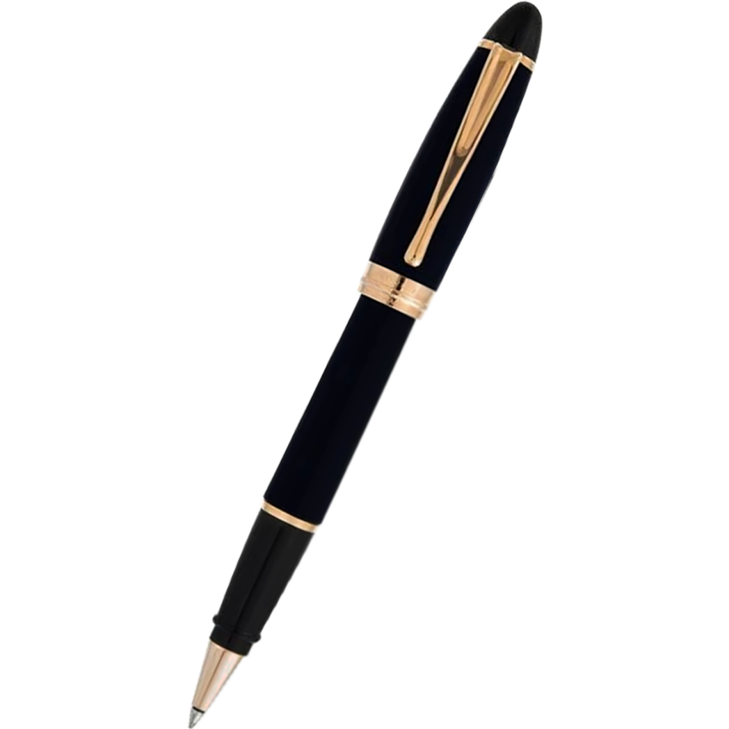 Aurora Ipsilon Rollerball Pen - Satin Black - Rose Gold Trim-Pen Boutique Ltd